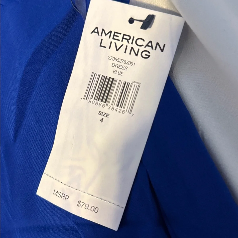 American Living Relaxed T Shirt Dress in Slinky Polyester Royal Blue NWT